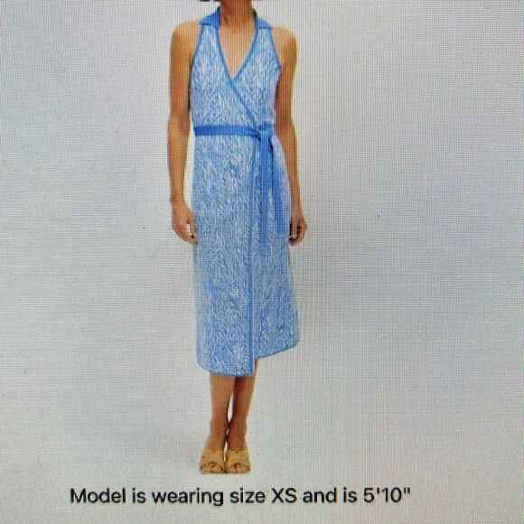👩‍🎨 DVF 4 Target🎯 Collared Sea🌊Twig wrapdress👗NWT SoldOut. Gorgeous Luxury. - Picture 5 of 17